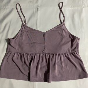 Ivy + Main Purple Cropped Flowy Cami Top